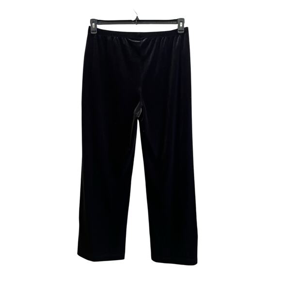 Chico’s Travelers Black Velvet No Tummy Pull On Straight Leg Pant 12/14 Short - Picture 3 of 13